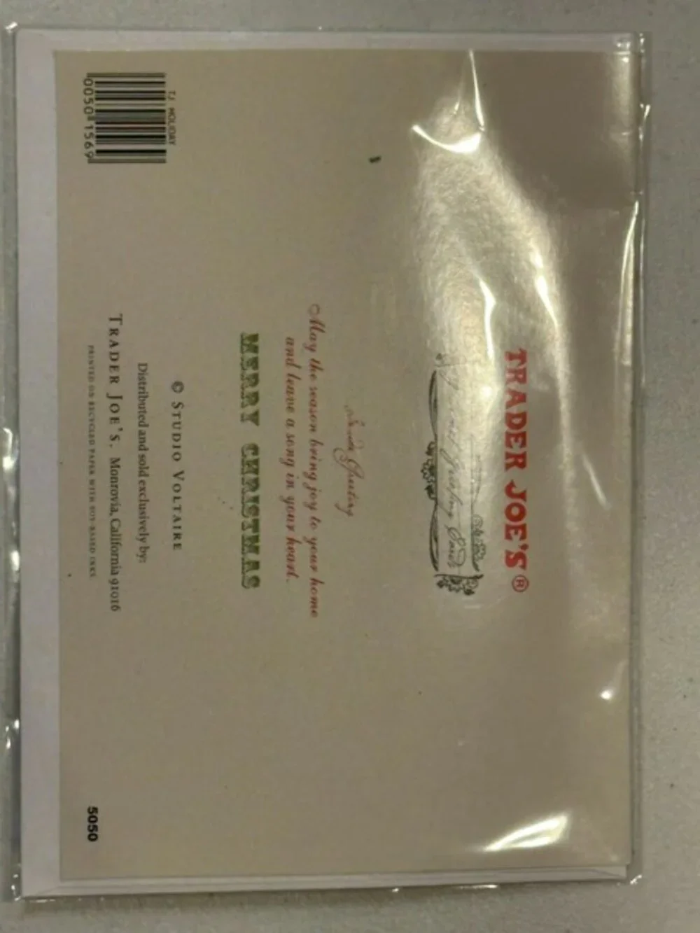 NEW Trader Joe's Studio Voltaire Gourmet Greeting Card-12 Days of Christmas